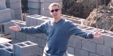 Erik standing in basement